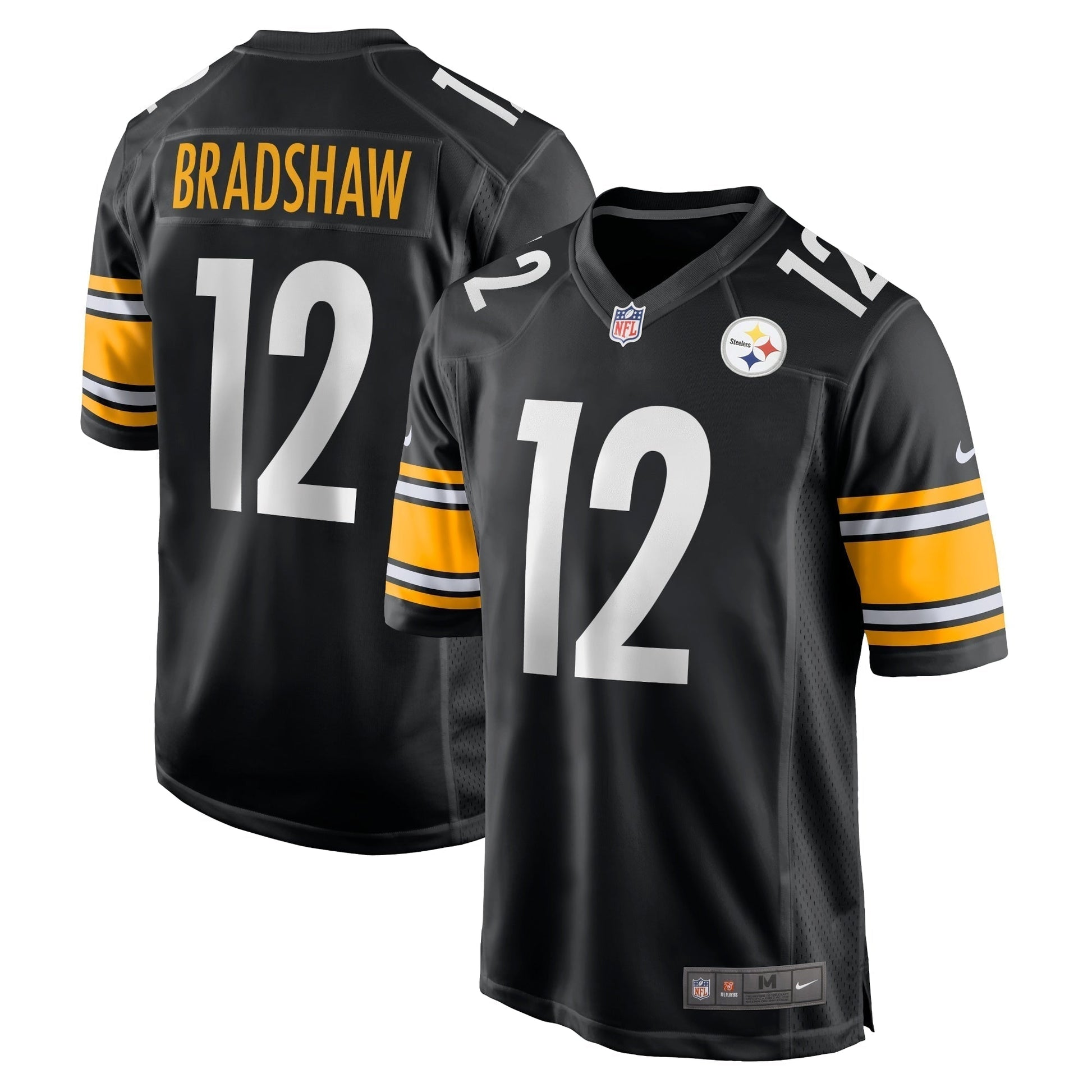 Terry Bradshaw Pittsburgh Steelers Nike Retired Game Jersey - Black football jersey product view 1