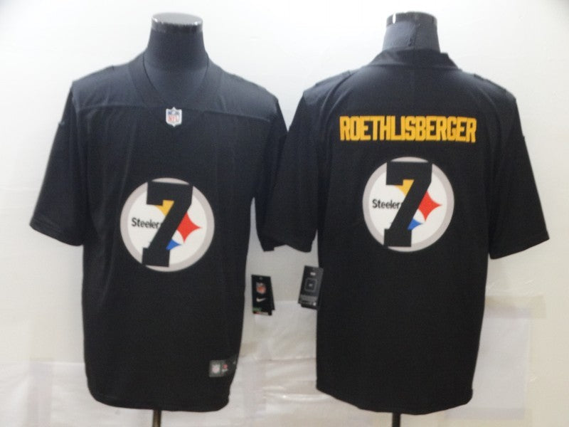 Men's Pittsburgh Steelers Ben Roethlisberger #7 Black Player Jersey1 football jersey product view 1