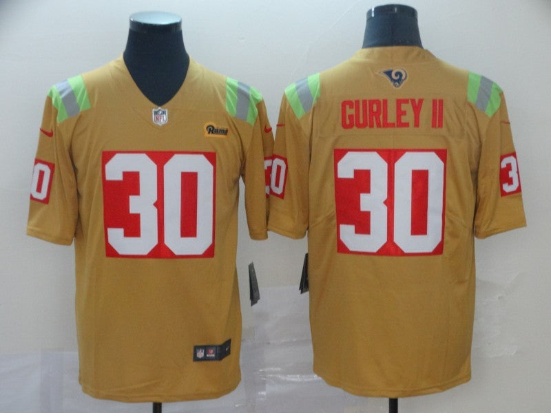 Men's Los Angeles Rams Todd Gurley II #30 Yellow City Edition Game Jersey1 football jersey product view 1