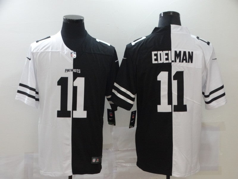Men's New England Patriots Julian Edelman #11 Black/White Game Jersey1 football jersey product view 1