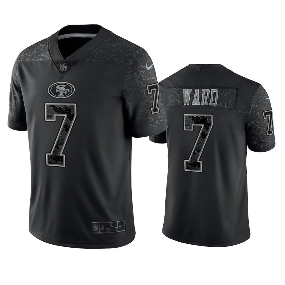 Charvarius Ward 7 San Francisco 49ers Black Reflective Limited Jersey - Men football jersey product view 1