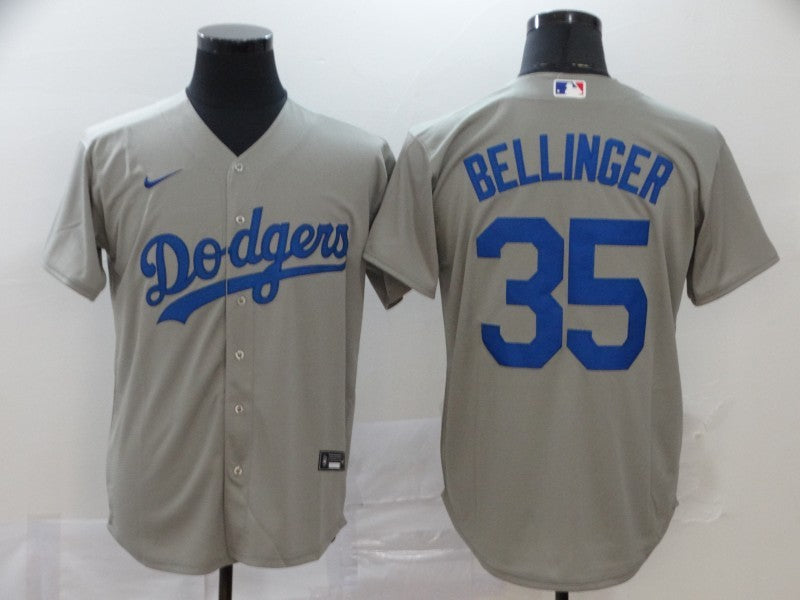 Men's Los Angeles Dodgers Cody Bellinger #35 Gray Replica Baseball Jersey1 baseball jersey product view 1