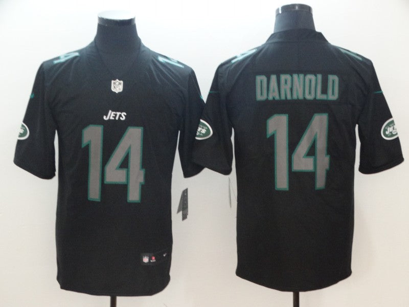 Men's New York Jets Sam Darnold #14 Black Player Game Jersey1 football jersey product view 1