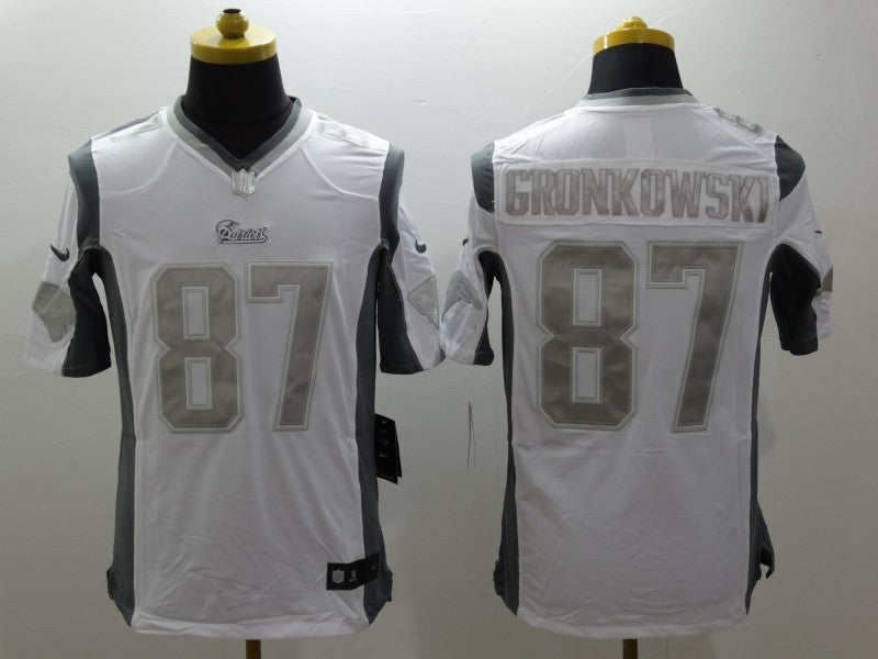 Men's New England Patriots Rob Gronkowski #87 White Player Game Jersey1 football jersey product view 1