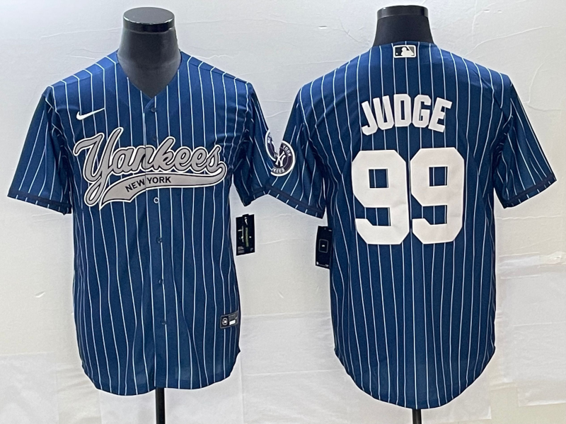 Men's New York Yankees Aaron Judge #99 Blue Player Jersey1 Joint Edition baseball jersey product view 1