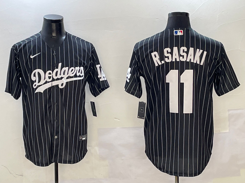 Men's Los Angeles Dodgers Roki Sasaki #11 Black Alternate Limited Player Jersey1 baseball jersey product view 1