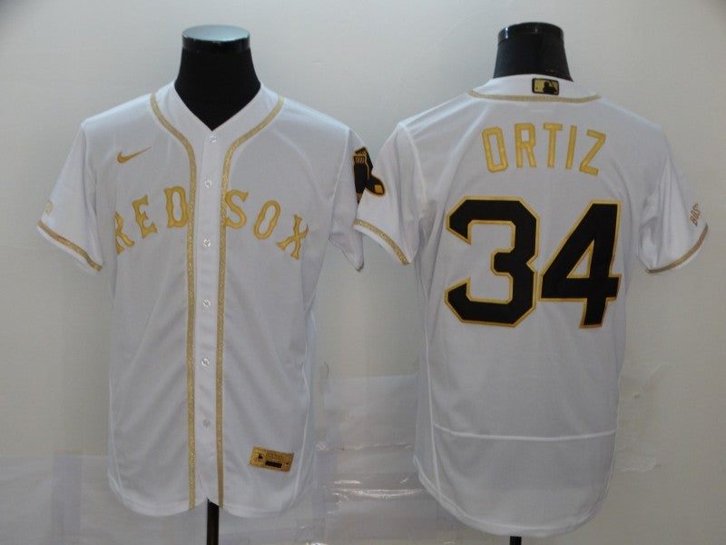 Men's Boston Red Sox David Ortiz #34 White Fashion Stitched Jersey1 baseball jersey product view 1