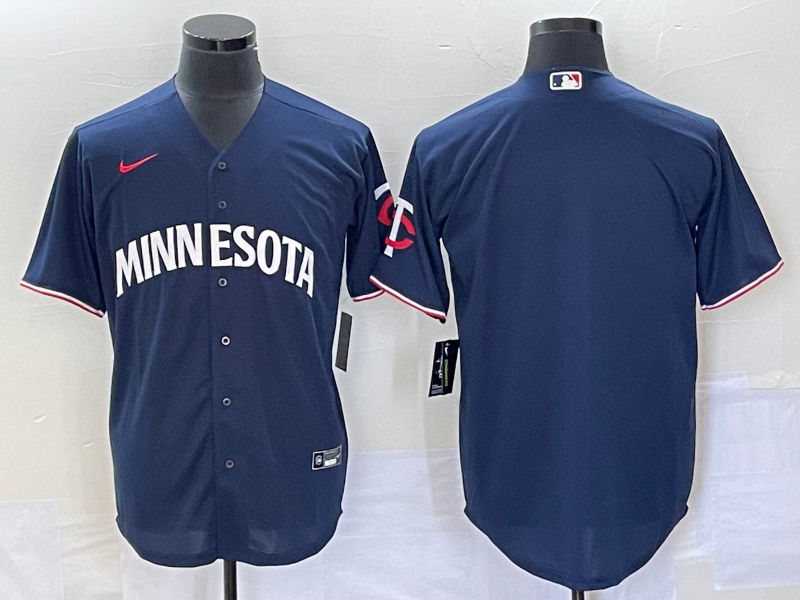 Men's Minnesota Twins Navy Alternate Replica Team Blank Jersey1 baseball jersey product view 1