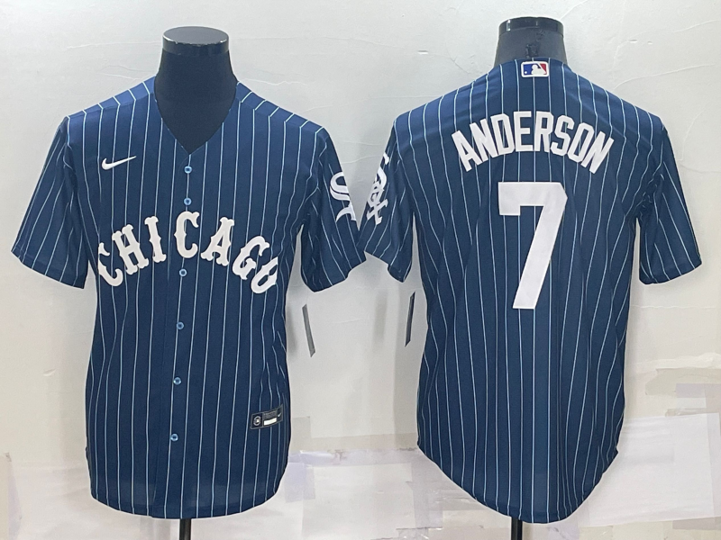 Men's Chicago White Sox Tim Anderson #7 Blue Replica Baseball Jersey1 baseball jersey product view 1