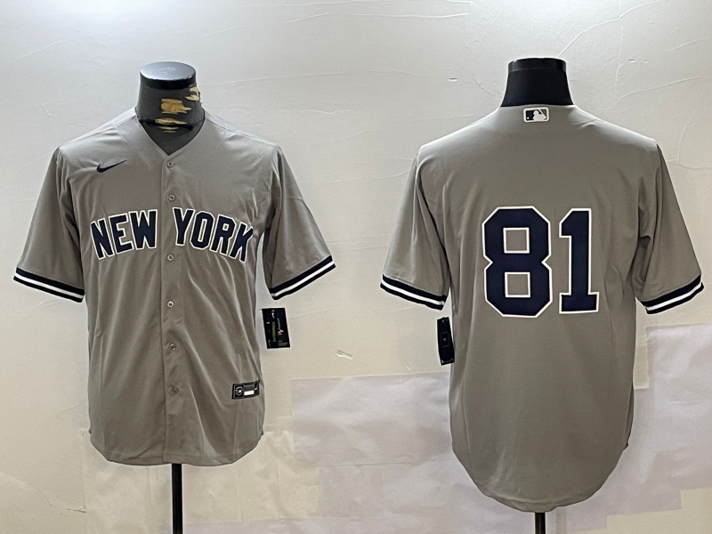Men's New York Yankees Luis Gil #81 Gray Player Jersey1 baseball jersey product view 1