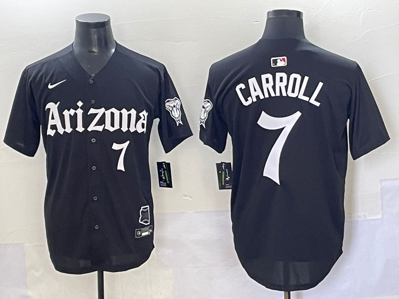 Men's Arizona Diamondbacks Corbin Carroll #7 Black Alternate Limited Jersey baseball jersey product view 1
