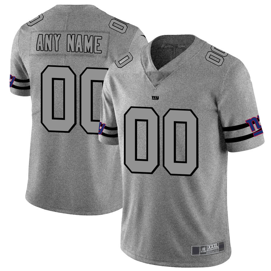 Custom1 New York Giants 2019 Gray Gridiron Gray Vapor Untouchable Limited Jersey1 Stitched American Football Jerseys football jersey product view 1
