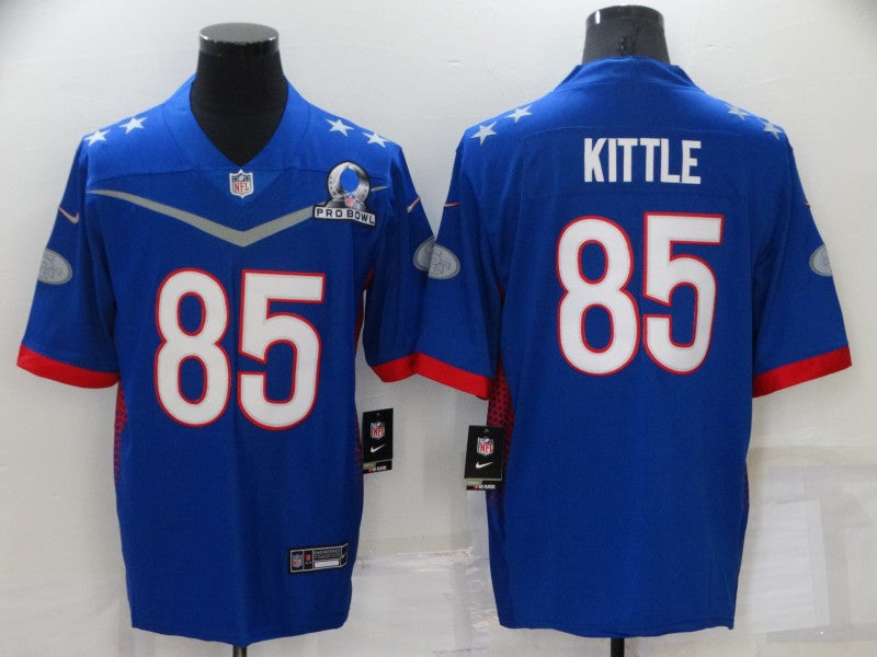 Men's San Francisco 49ers George Kittle #85 Blue ALL STAR Game Jersey1 football jersey product view 1