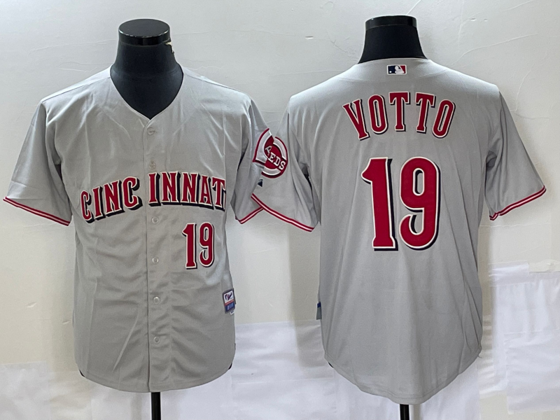 Men's Cincinnati Reds Joey Votto #19 Gray Limited Player Jersey baseball jersey product view 1