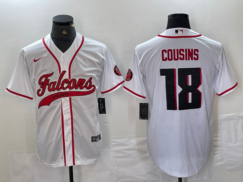 Men's Atlanta Falcons Kirk Cousins #18 White Player Jersey1 Joint Edition football jersey product view 1