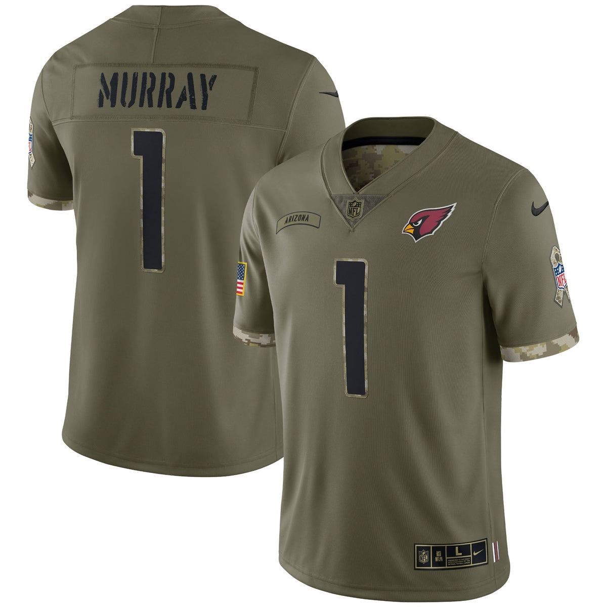 Kyler Murray Arizona Cardinals Nike Salute To Service Limited Jersey - Olive football jersey product view 1