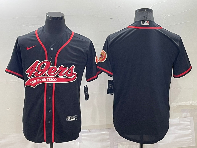 Men's San Francisco 49ers Black Blank Jersey1 football jersey product view 1