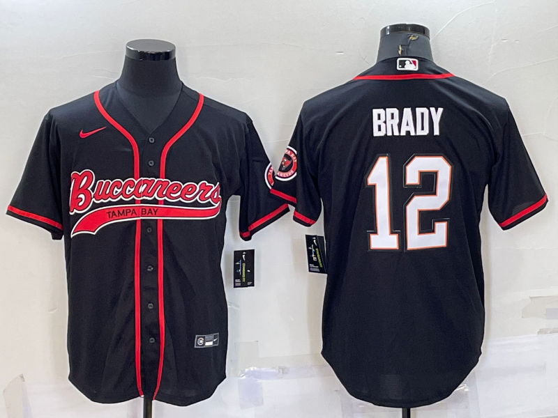Men's Tampa Bay Buccaneers Tom Brady #12 Black Game Jersey1 Joint Edition football jersey product view 1