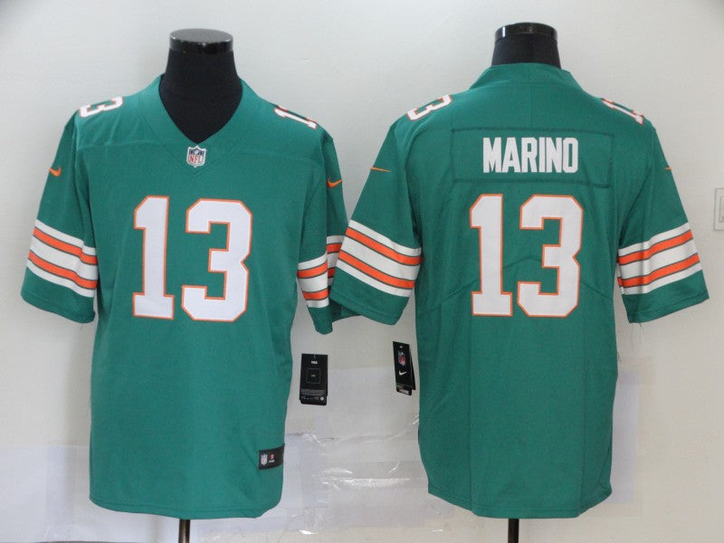 Men's Miami Dolphins Dan Marino #13 Green Game Player Jersey1 football jersey product view 1