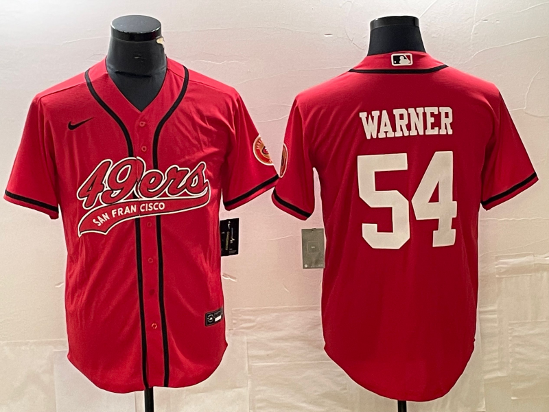 Men's San Francisco 49ers Fred Warner #54 Red Player Jersey1 Joint Edition football jersey product view 1