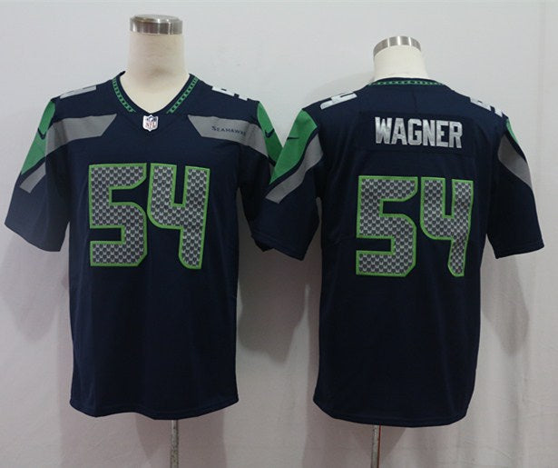 Men's Seattle Seahawks Bobby Wagner #54 Navy Game Team Jersey football jersey product view 1