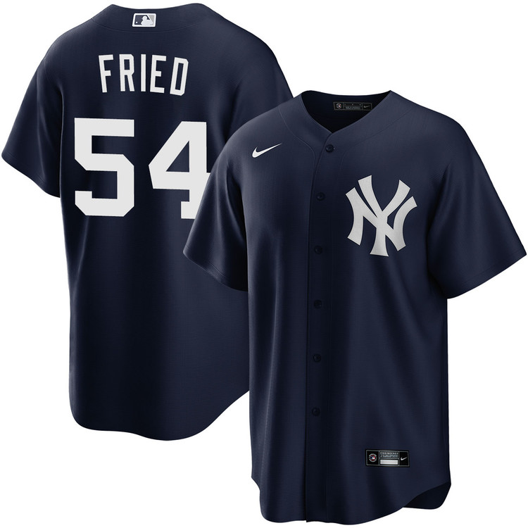 Max Fried New York Yankees Alternate Navy Jersey baseball jersey product view 1