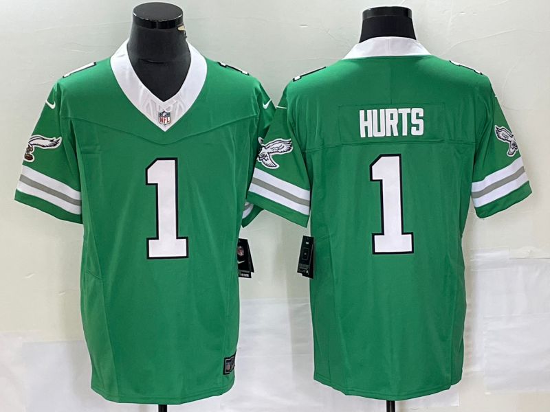 Men's Philadelphia Eagles Jalen Hurts #1 Kelly Green Game Jersey1 football jersey product view 1