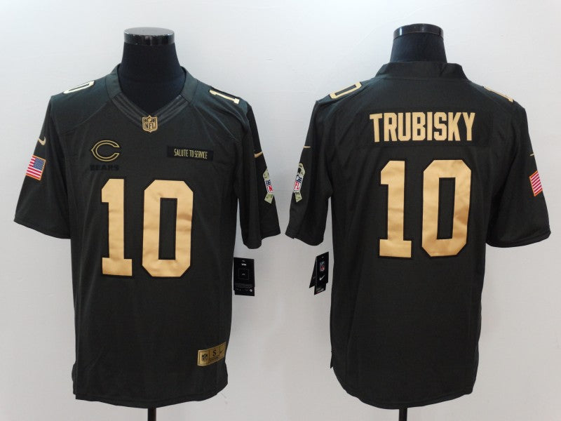 Men's Chicago Bears Mitch Trubisky #10 Black Game Jersey1 football jersey product view 1