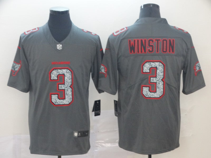 Men's Tampa Bay Buccaneers Jameis Winston #3 Gray Game Jersey1 football jersey product view 1