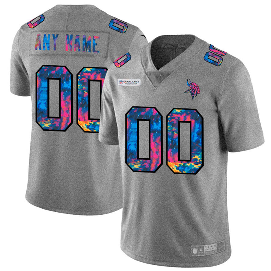 Custom1 Minnesota Vikings Gray 2020 Crucial Catch Vapor Untouchable Limited Jersey1 Greyheather Stitched Jerseys Football Jerseys football jersey product view 1