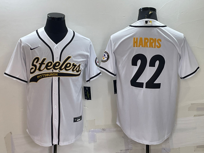 Men's Pittsburgh Steelers Najee Harris #22 White Player Jersey1 football jersey product view 1