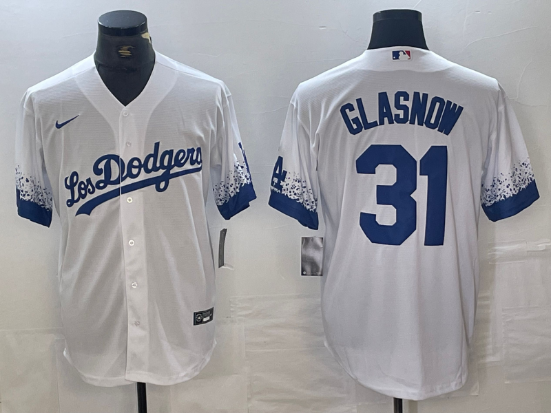 Men's Los Angeles Dodgers Tyler Glasnow #31 White Game Jersey1 baseball jersey product view 1