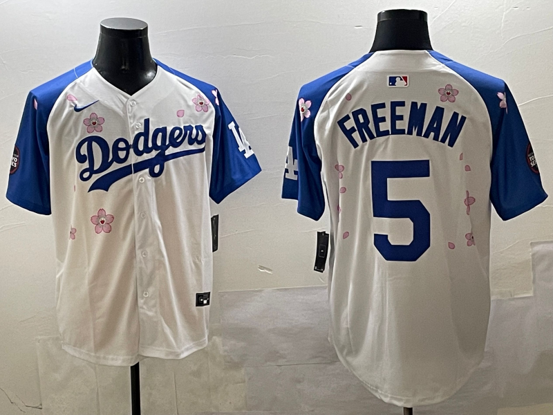Men's Los Angeles Dodgers Freddie Freeman #5 White Alternate Team Jersey1 baseball jersey product view 1