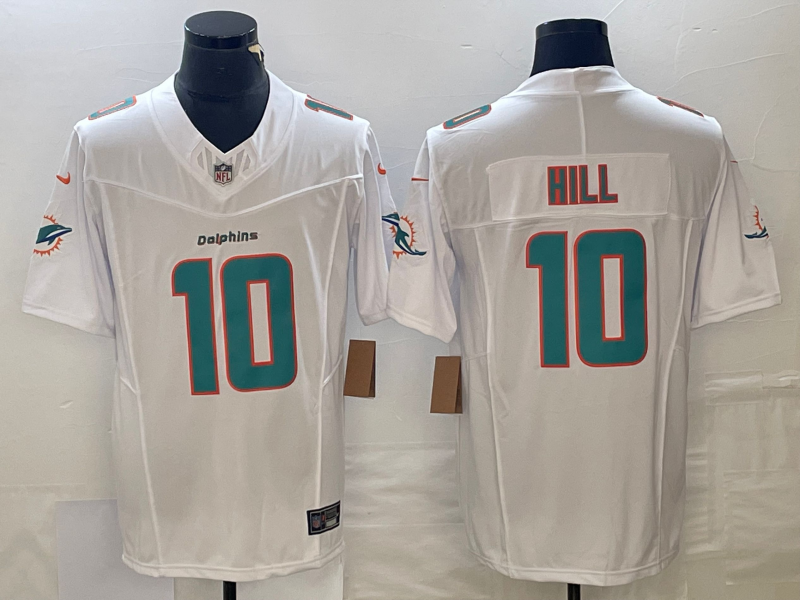 Men's Miami Dolphins Tyreek Hill #10 White Game Jersey1 football jersey product view 1