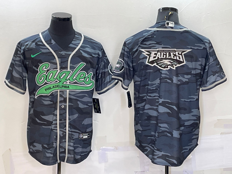 Men's Philadelphia Eagles Grey Camouflage Game Jersey1 football jersey product view 1