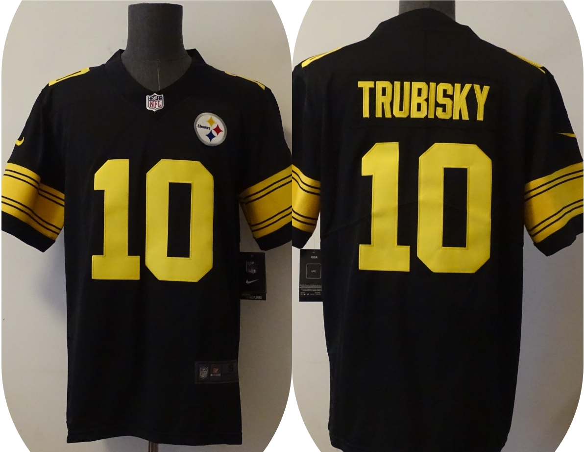 Men's Pittsburgh Steelers Mitchell Trubisky #10 Black Alternate Legend Jersey1 football jersey product view 1