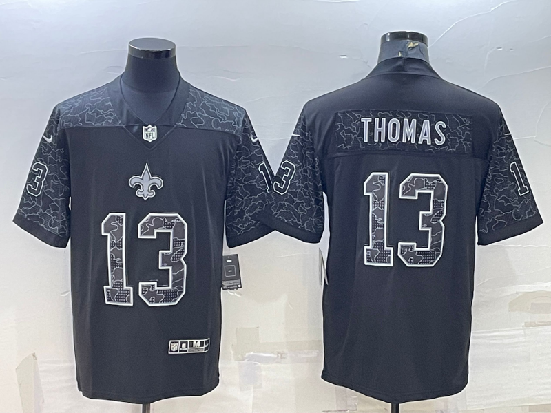 Men's New Orleans Saints Michael Thomas #13 Black RFLCTV Limited Jersey1 football jersey product view 1