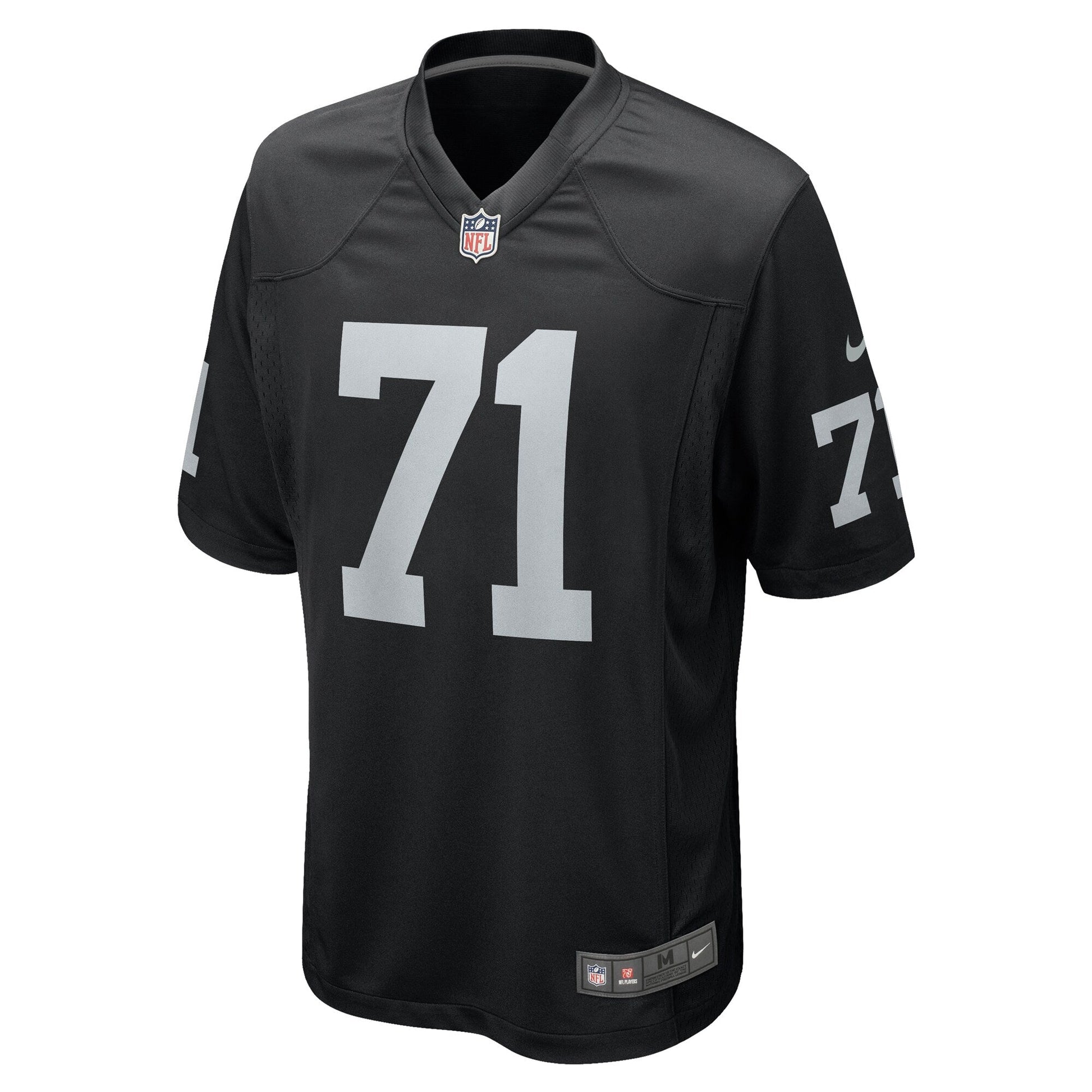 Justin Herron Las Vegas Raiders Nike Team Game Jersey - Black football jersey product view 2