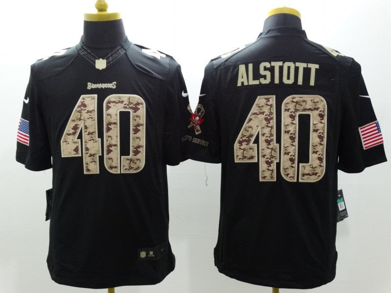 Men's Tampa Bay Buccaneers Mike Alstott #40 Black Game Player Jersey1 football jersey product view 1