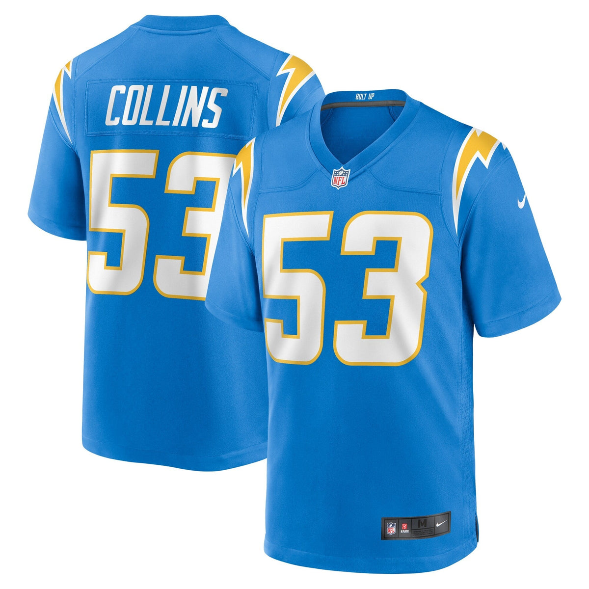 Chris Collins Los Angeles Chargers Nike Team Game Jersey - Powder Blue football jersey product view 1