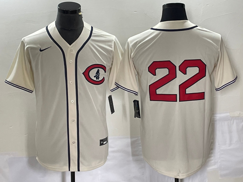 Men's Chicago Cubs Mark Prior #22 Cream Player Name Jersey1 baseball jersey product view 1