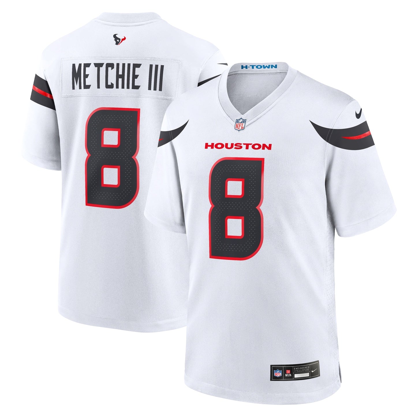 John Metchie III Houston Texans Nike Game Jersey - White football jersey product view 1