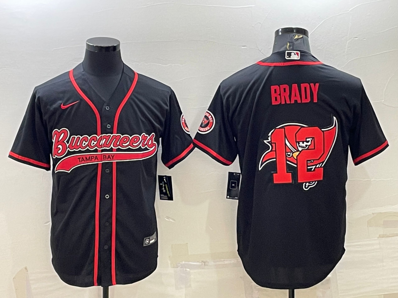 Men's Tampa Bay Buccaneers Tom Brady #12 Black Game Player Jersey1 Joint Edition football jersey product view 1