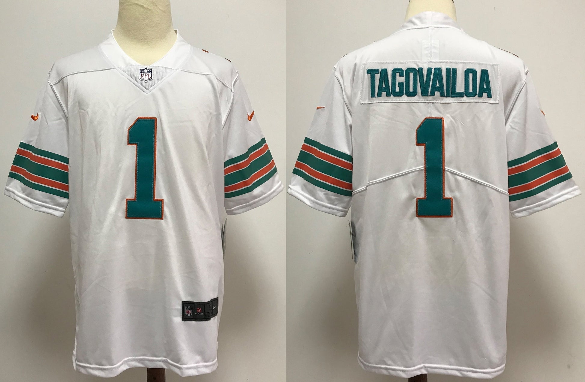 Men's Miami Dolphins Tua Tagovailoa #1 White Alternate Game Jersey1 football jersey product view 1