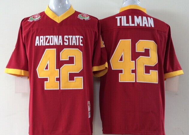 Men's Arizona State Sun Devils Pat Tillman #42 Maroon Player Game Jersey sports jersey product view 1