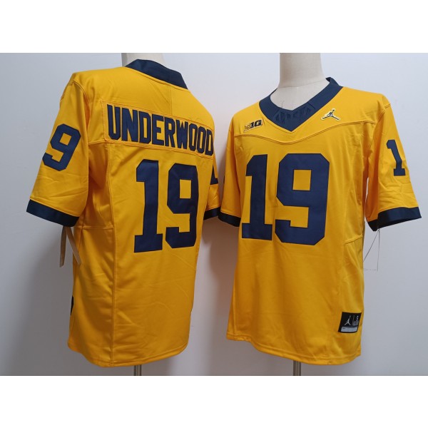 Bryce Underwood Michigan Wolverines Jersey – Yellow sports jersey product view 1