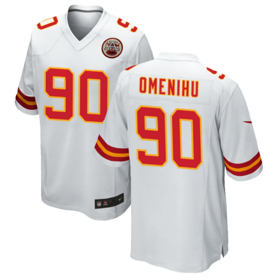 KC.Chiefs #90 Charles Omenihu White Game Player Jersey Football Jerseys football jersey product view 2