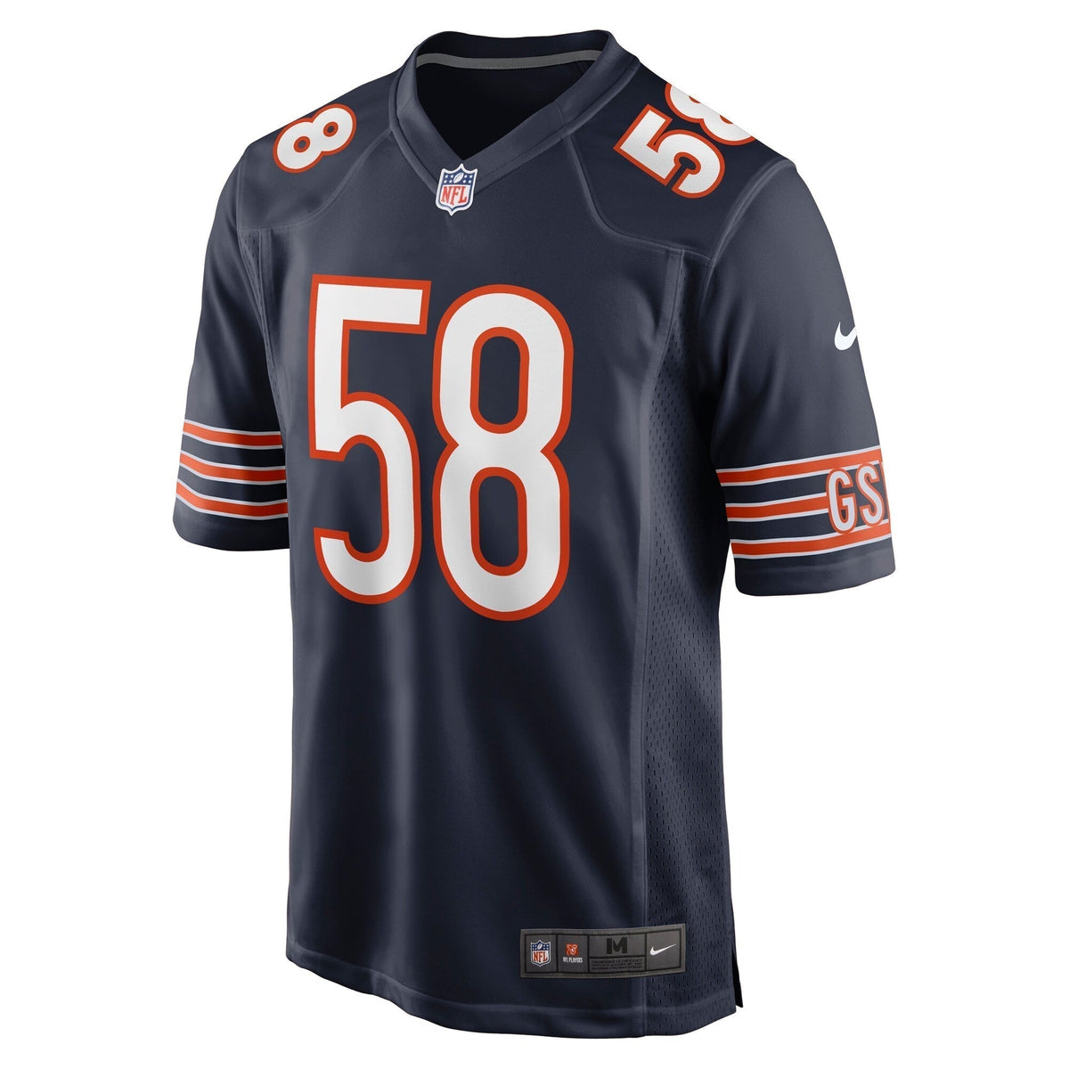 Darnell Wright Chicago Bears Nike Game Jersey - Navy football jersey product view 2