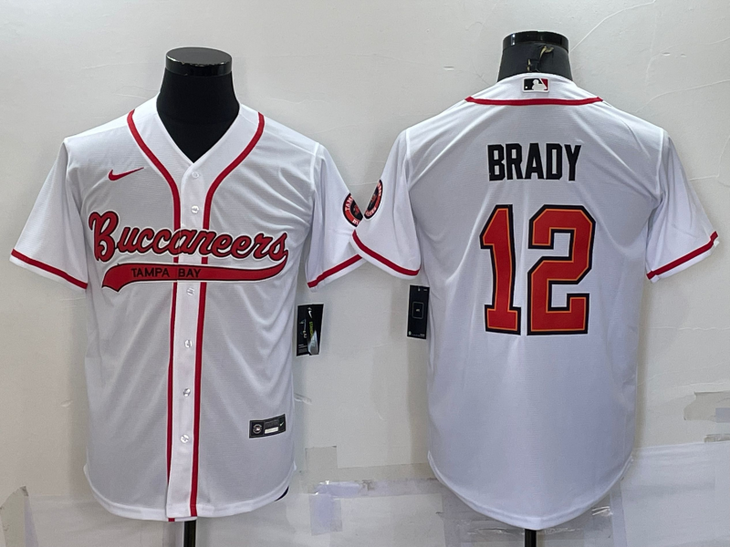 Men's Tampa Bay Buccaneers Tom Brady #12 White Game Jersey1 Joint Edition football jersey product view 1