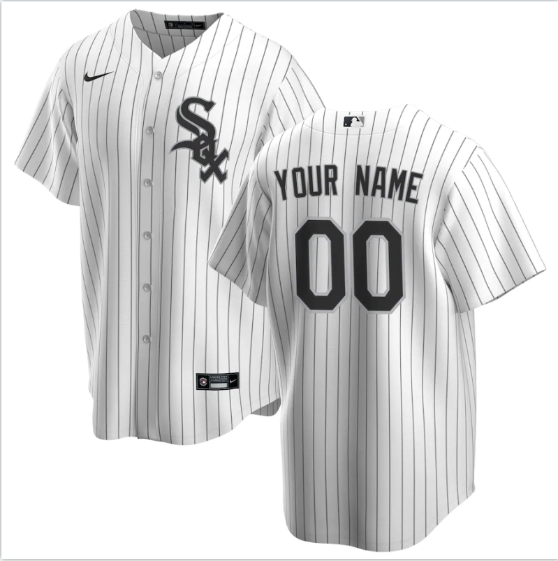 Men's Chicago White Sox White Home Replica Custom Jersey baseball jersey product view 1